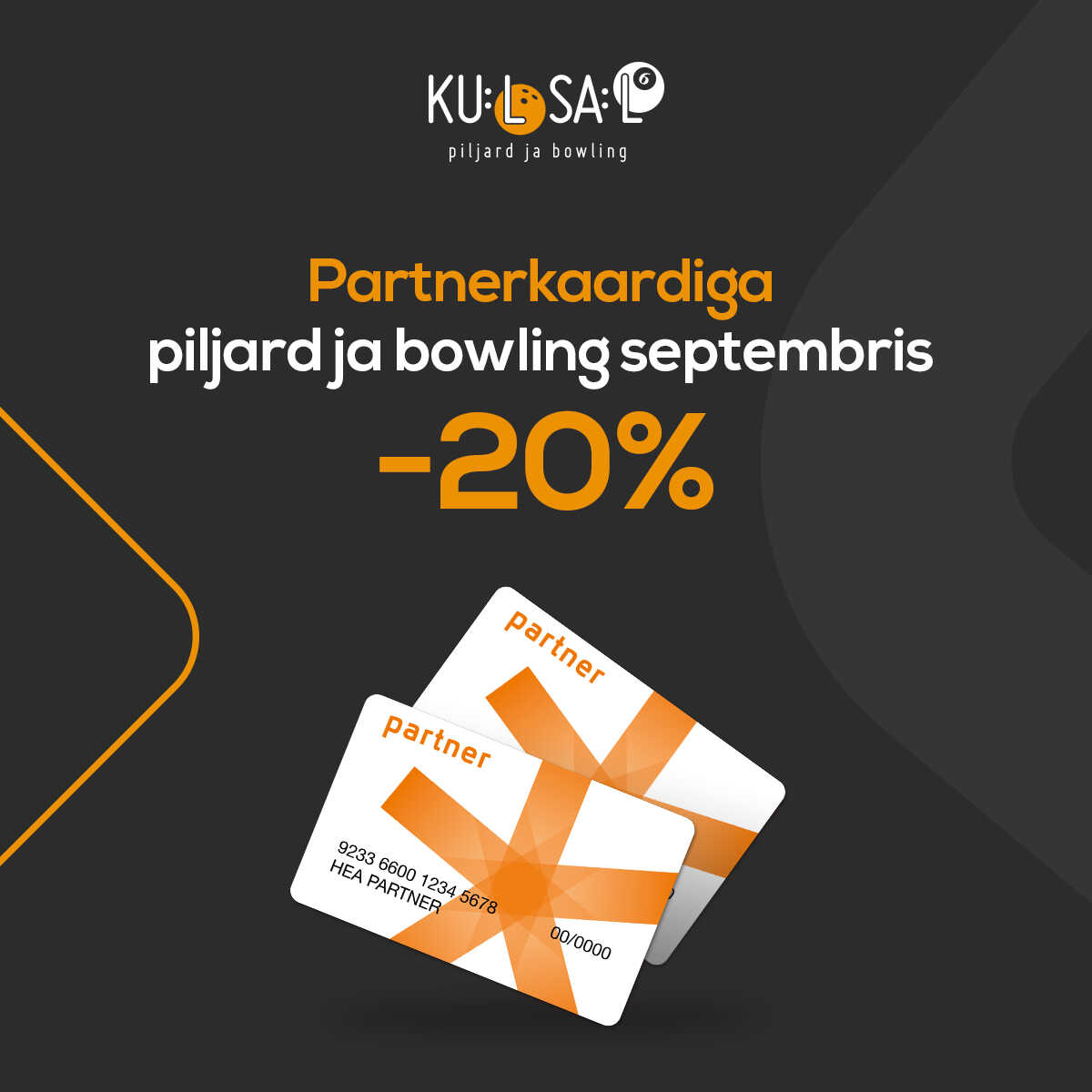 Septembris Kuulsaalis bowling ja piljard Partnerkaardiga 20% soodsam