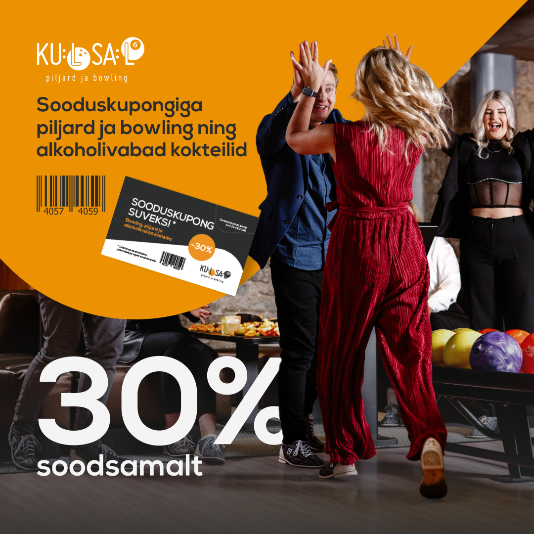 Kuum suvepakkumine JUST SULLE! Sooduskupongiga mängud ja alkoholivabad kokteilid 30% SOODSAMALT! 🤩